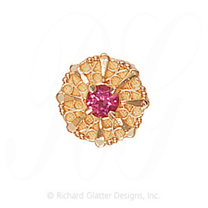 GS442 PT - 14 Karat Gold Pink Tourmaline Slide 